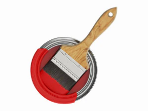 Paint bucket opened with brush 02 3D Model