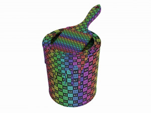 Paint bucket opened with brush 02 Modelo 3D