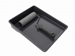 Paint roller with tray 01 Modelo 3D