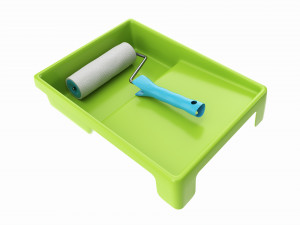 Paint roller with tray 02 3D-Modell