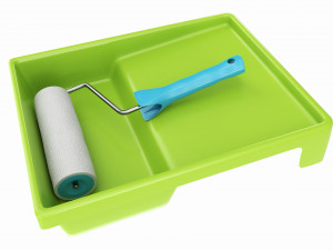 Paint roller with tray 02 3D 模型