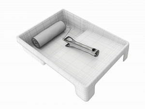 Paint roller with tray 02 3D 模型