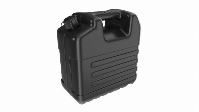 Plastic black fuel oil canister 3D Model .c4d .max .obj .3ds .fbx .stl .blend 
