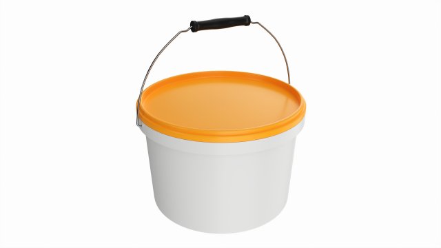 Plastic paint bucket with handle 3D Модель .c4d .max .obj .3ds .fbx .stl .blend 