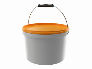 Plastic paint bucket with handle 3D Модель