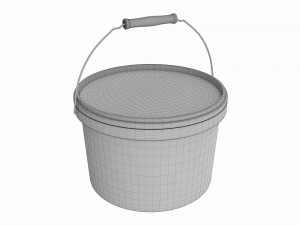 Plastic paint bucket with handle 3D Модель