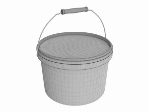 Plastic paint bucket with handle 3D Model