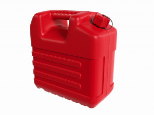 Plastic red fuel oil canister 3D Model