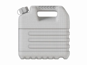 Plastic red fuel oil canister 3D Model