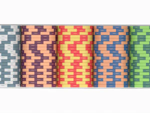 Poker Chips With Clear Box Casino Coins 3D Model