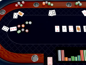 Poker Table Rectangular Curved Corners Full Set with Chairs 3D Модель