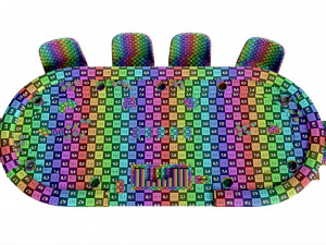 Poker Table Rectangular Curved Corners Full Set with Chairs 3D Модель