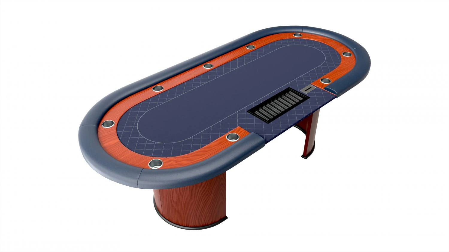 Poker Table Rectangular with Curved Corners 3D Model .c4d .max .obj .3ds .fbx .stl .blend 