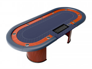 Poker Table Rectangular with Curved Corners Modelo 3D