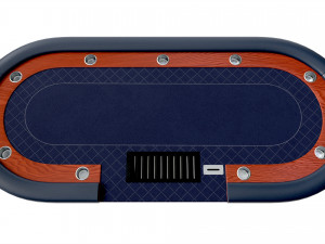Poker Table Rectangular with Curved Corners Model 3D