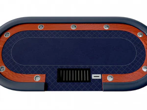 Poker Table Rectangular with Curved Corners 3D Model