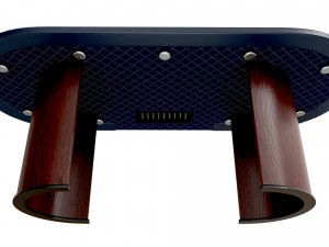 Poker Table Rectangular with Curved Corners 3D Model