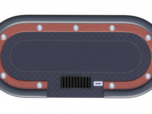 Poker Table Rectangular with Curved Corners Model 3D