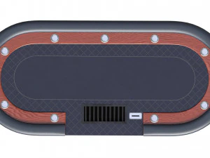 Poker Table Rectangular with Curved Corners 3D Model
