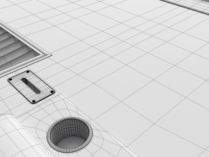 Poker Table Rectangular with Curved Corners Model 3D