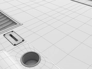 Poker Table Rectangular with Curved Corners 3D Model