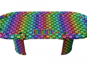 Poker Table Rectangular with Curved Corners 3D Model