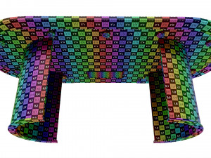Poker Table Rectangular with Curved Corners Model 3D