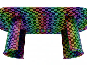 Poker Table Rectangular with Curved Corners 3D Model