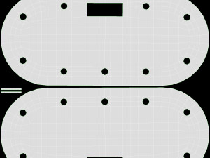 Poker Table Rectangular with Curved Corners Model 3D