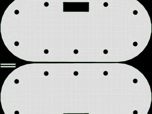 Poker Table Rectangular with Curved Corners 3D Model