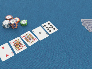 Poker Table Round with Chairs Full Set Model 3D