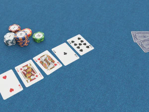 Poker Table Round with Chairs Full Set 3D Model