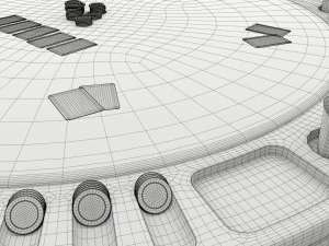 Poker Table Round with Chairs Full Set 3D Model