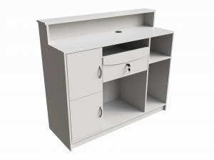 Reception Desk with Shelves and Drawers Compact 3D Модель