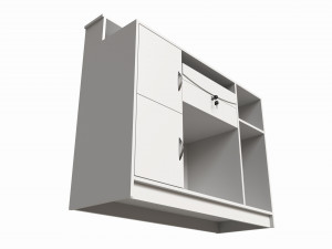 Reception Desk with Shelves and Drawers Compact 3D Model