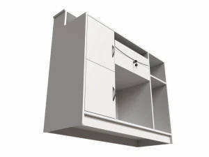 Reception Desk with Shelves and Drawers Compact 3D Model