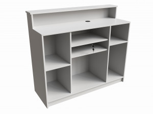 Reception Desk with Shelves and Drawers Compact 3D Model