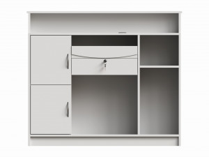 Reception Desk with Shelves and Drawers Compact 3D Model