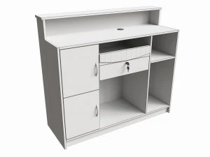 Reception Desk with Shelves and Drawers Compact 3D Model