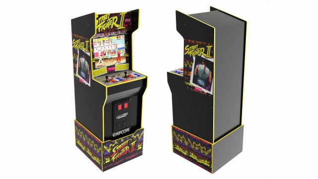 Street Fighter II Legacy Edition Full Size Arcade Machine 3D Model .c4d .max .obj .3ds .fbx .stl .blend 