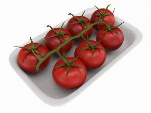 Tomatoes with tray 01 Modelo 3D
