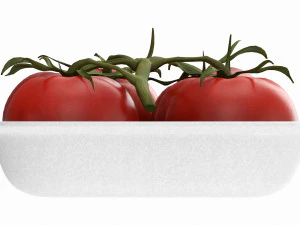 Tomatoes with tray 01 3D Model