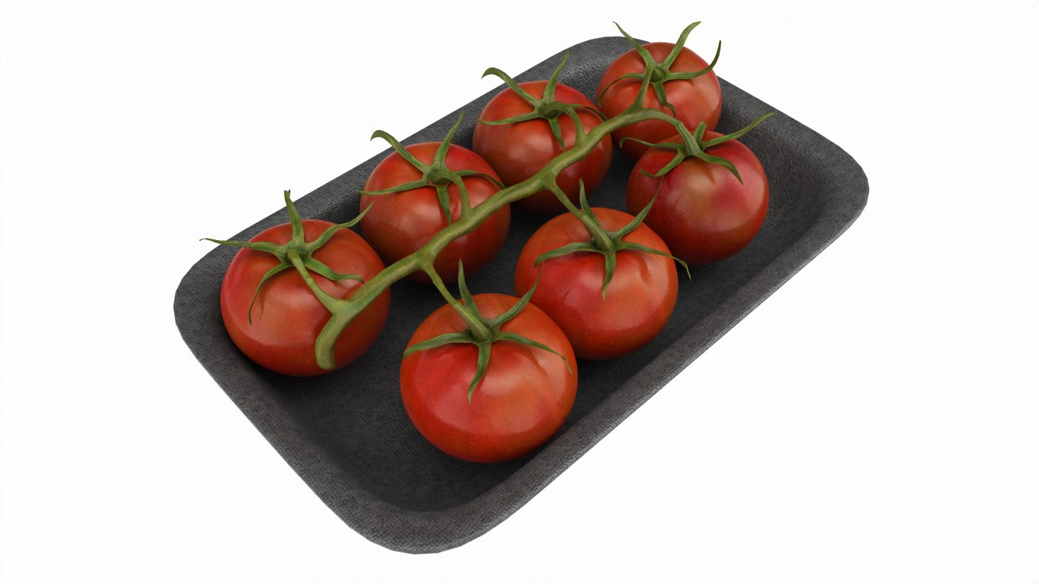 Tomatoes with tray 02 3D Model .c4d .max .obj .3ds .fbx .stl .blend 