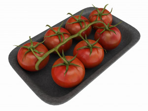 Tomatoes with tray 02 Modelo 3D