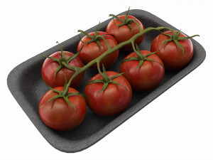 Tomatoes with tray 02 Modello 3D