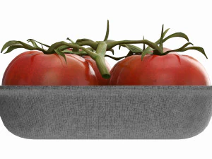 Tomatoes with tray 02 3D Model