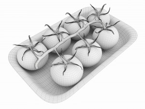 Tomatoes with tray 02 Modello 3D