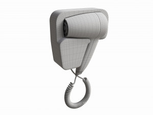 Wall Mount Compact Hair Dryer 3D Model