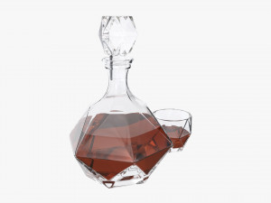 Whiskey Liquor Decanter with Glass 3D Модель