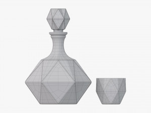 Whiskey Liquor Decanter with Glass 3D Модель